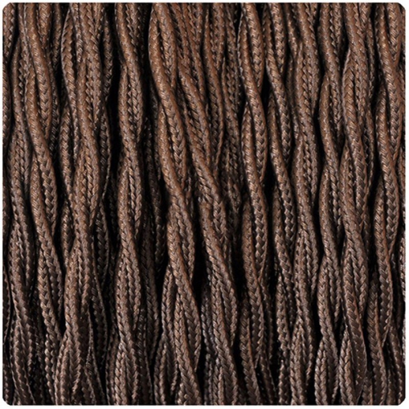 Cable Textil Trenzado 3x1mm Marrón