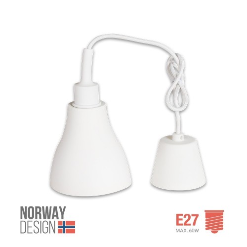 Colgante De Silicona Norway Design E27 Blanco.