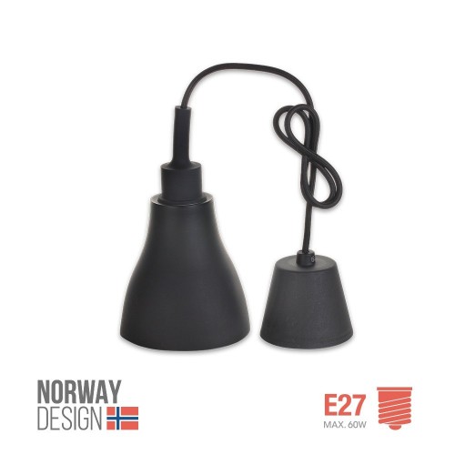 Colgante De Silicona Norway Design E27 negro.