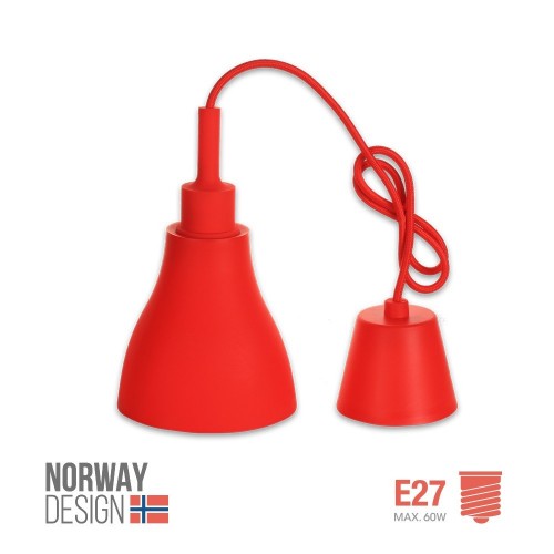 Colgante De Silicona Norway Design E27 Rojo.