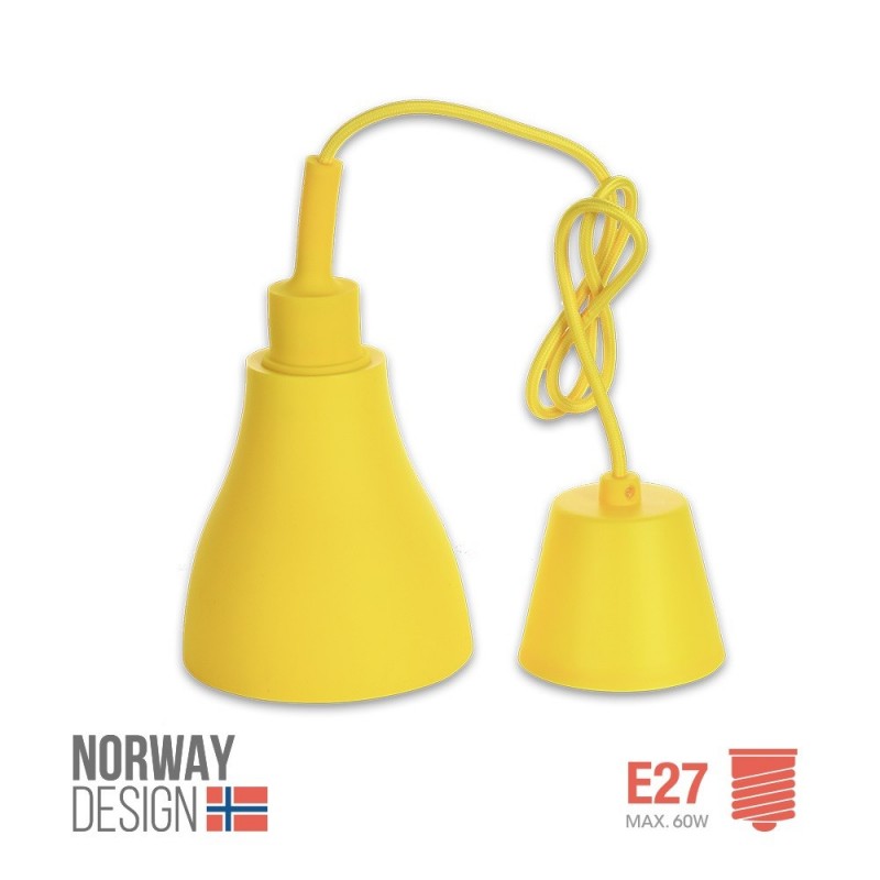 Colgante De Silicona Norway Design E27 Amarillo.