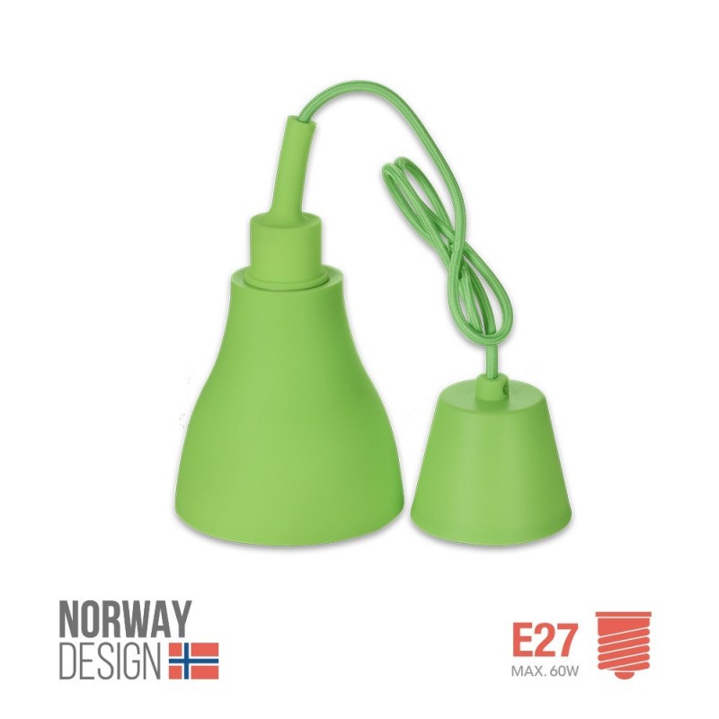 Colgante De Silicona Norway Design E27 Verde.