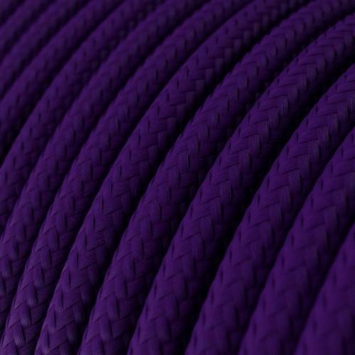 Cable Eléctrico Redondo Recubierto en tejido Efecto Seda Color Sólido Púrpura RM14