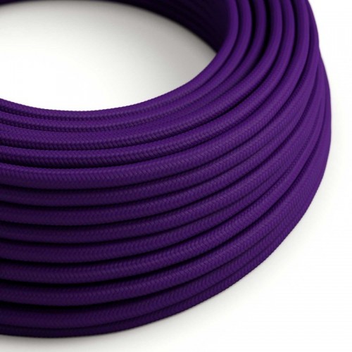 Cable Eléctrico Redondo Recubierto en tejido Efecto Seda Color Sólido Púrpura RM14