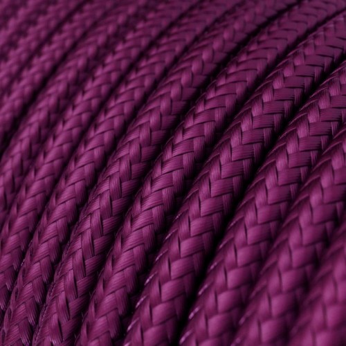 Cable Eléctrico Redondo recubierto en tejido efecto Seda Color Sólido Ultravioleta RM35