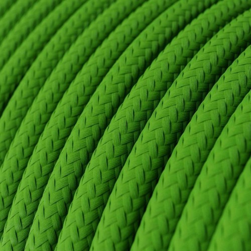 Cable Eléctrico Redondo Recubierto en tejido Efecto Seda Color Sólido, Verde Lima RM18