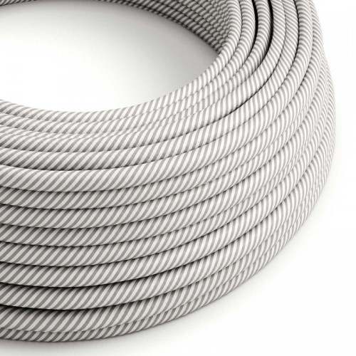 Cable Eléctrico redondo Vertigo HD recubierto en Textil Blanco y Aluminio ERM46