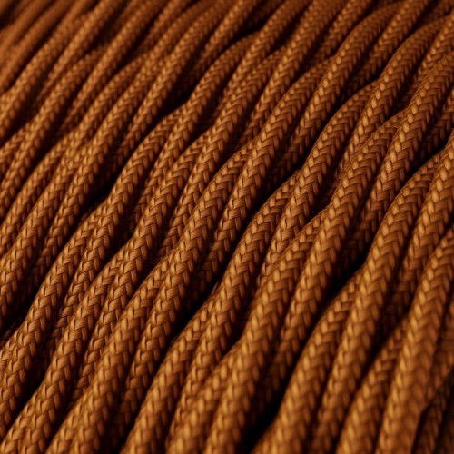 Cable Eléctrico Trenzado Recubierto en tejido Efecto Seda Color Whisky TM22