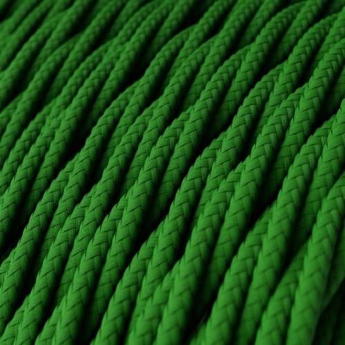 Cable Eléctrico Trenzado Recubierto en tejido Efecto Seda Color Verde TM06