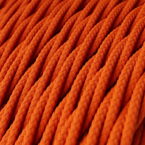 Cable Eléctrico Trenzado Recubierto en tejido Efecto Seda Color Naranja TM15
