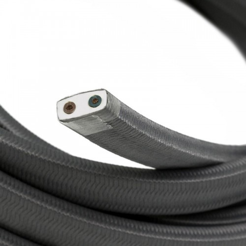 Cable eléctrico para Guirnalda recubierto en tejido Efecto Seda Gris CM03