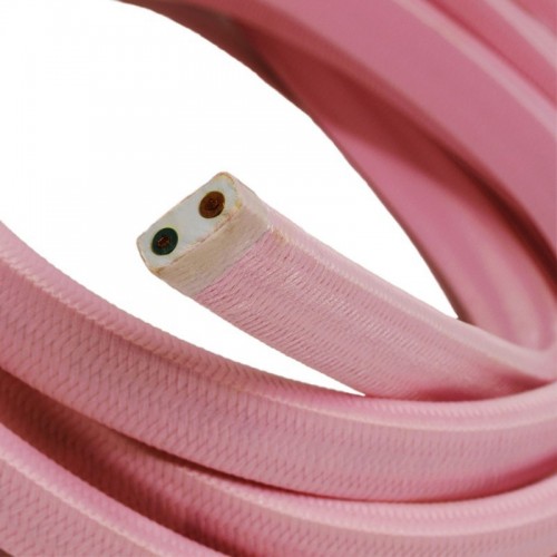 Cable eléctrico para Guirnalda recubierto en tejido Efecto Seda Rosa Bebé CM16